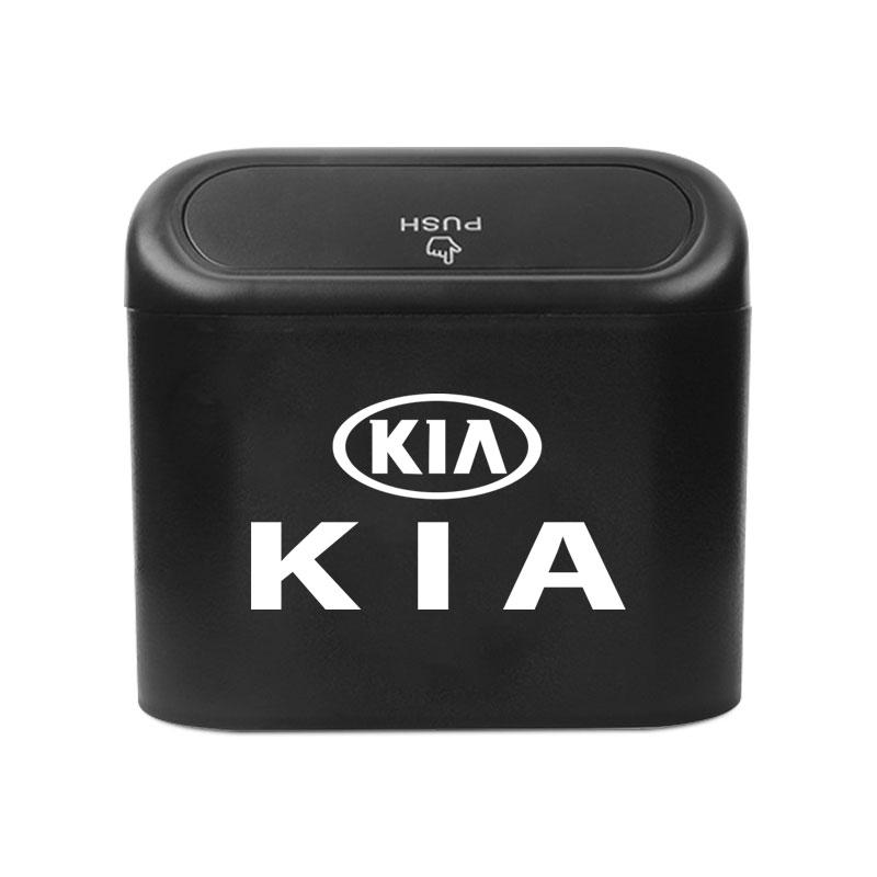1pcs Car Trash Bin Hanging Garbage Case Storage Box Square Pressing Trash Can For KIA K5 K9 Sorento Ceed Sportage Carnival Stinger Forte Niro Cadenza