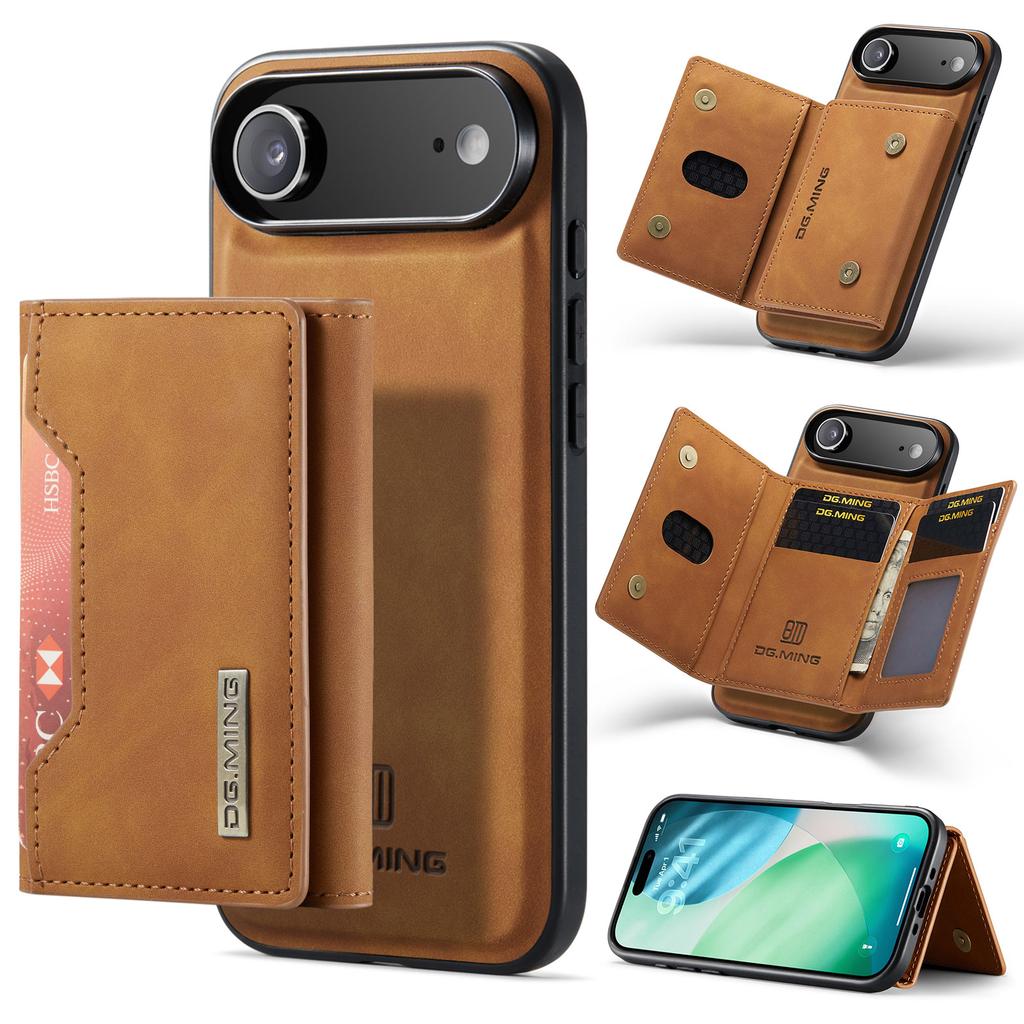 DG.MING M2 Series for iPhone 17 Air Case PU+PC+TPU Phone Cover Detachable Wallet