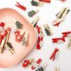 50pcs Christmas Wooden Clips New Year Party Decoration Photo Wall Clip DIY Christmas Ornaments Decorations for Home Xmas Tree