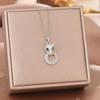 Women's Silver Titanium Steel Necklace with Micro-Inlaid Zircon - Elegant, Durable Clavicle Chain Jewelry