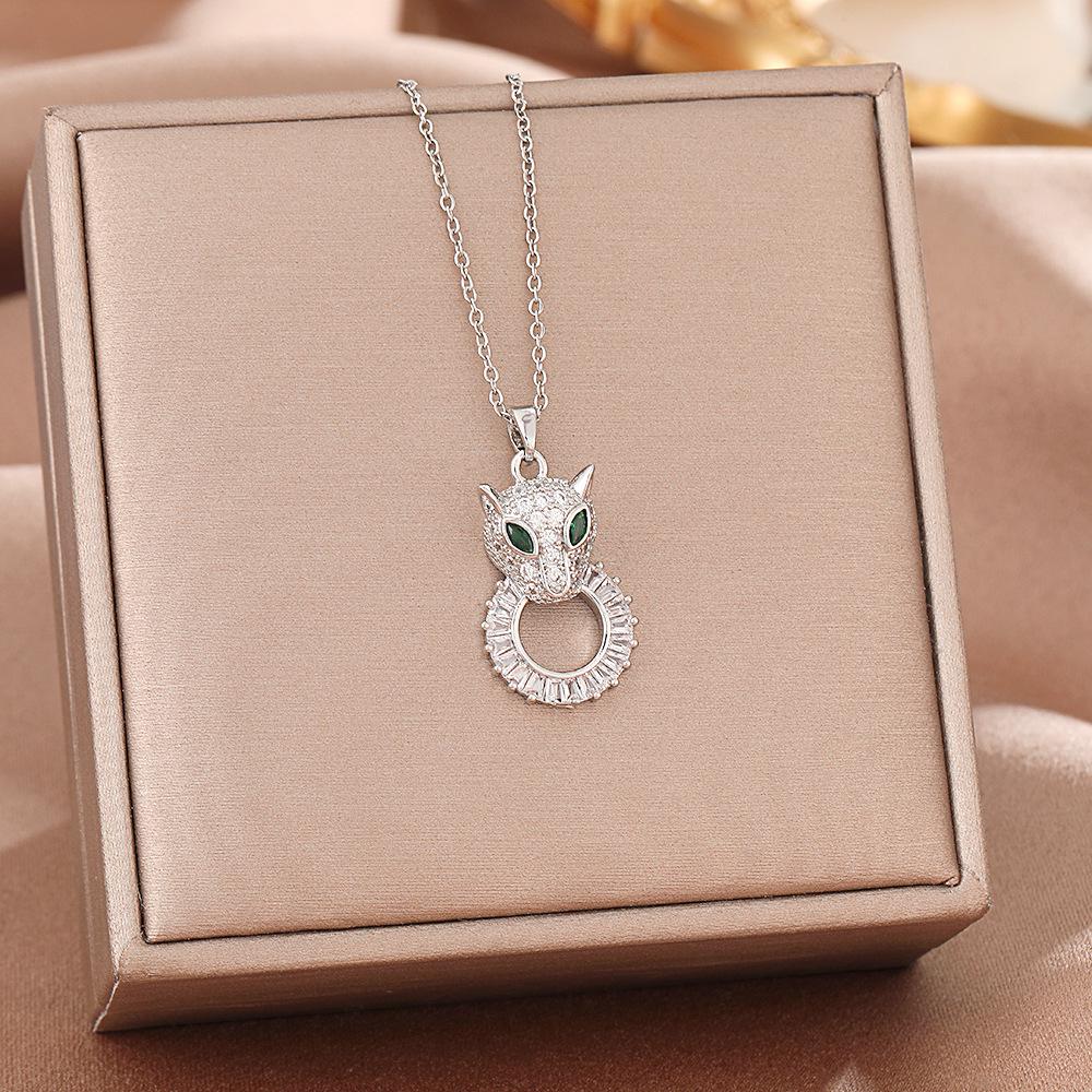 Women's Silver Titanium Steel Necklace with Micro-Inlaid Zircon - Elegant, Durable Clavicle Chain Jewelry
