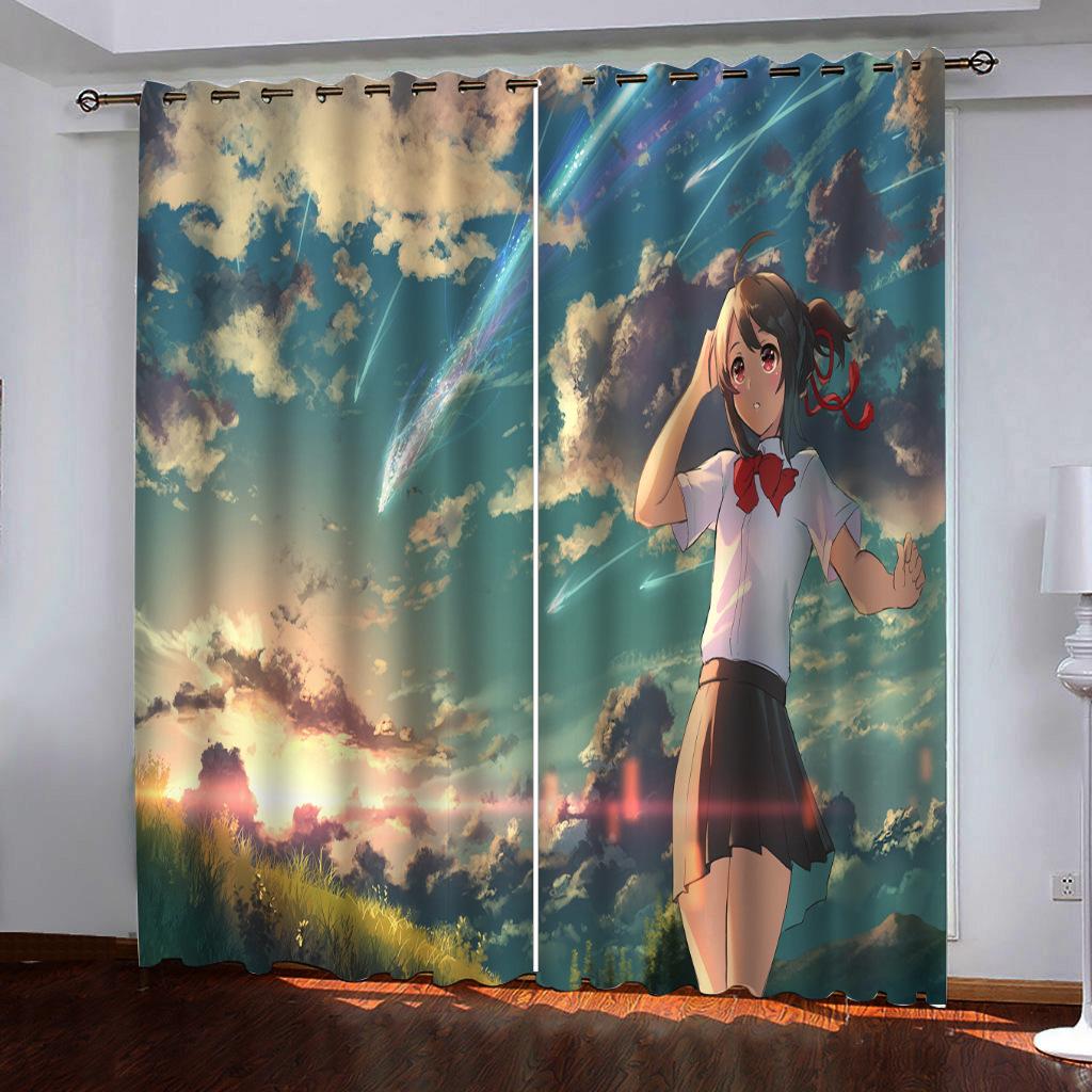 High-Density Blackout Curtains Cartoon Curtains Shinkai Makoto Your Name Aesthetic Digital Printing Curtains