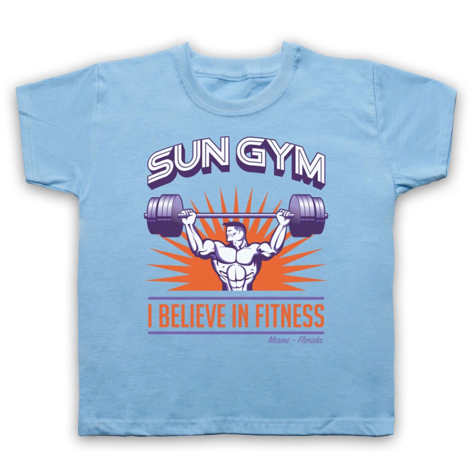 Я ВЕРЮ В ФИТНЕС НЕОФИЦИАЛЬНАЯ Футболка SUN GYM MIAMI FLORIDA ДЛЯ ДЕТЕЙ 100