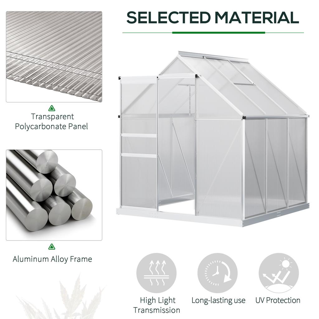 190 X 190cm Walk-In Polycarbonate Greenhouse
