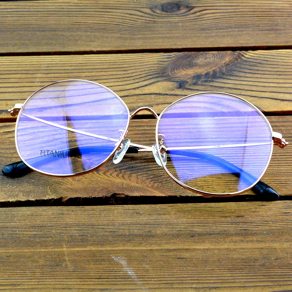 Full-Rim Gold Titanium Oversized Oval Optical Glasses Frame – Lightweight Metal Eyewear for Men and Women