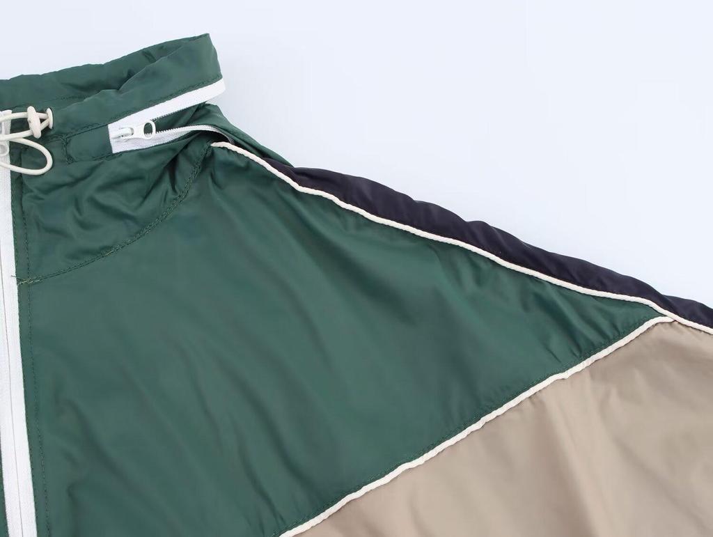 Spring 2025 Women's Color Block Trim Jacket & Long Pants Set - European & American Style Fashion