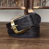 Gürtel Herren Retro Persönlichkeit Erste Schicht Rindsleder Geschnitztes Leder Dornschließe Junge Leute Mode Jeans Freizeitgürtel