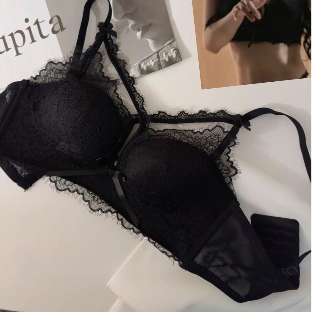 Kreuz-BHs für Damen Unterwäsche Ausgeschnitten Push-up-BHs Große Brust Spitze Rückenfreies Design Lingerie für Damen Sexy Mode-BHs
