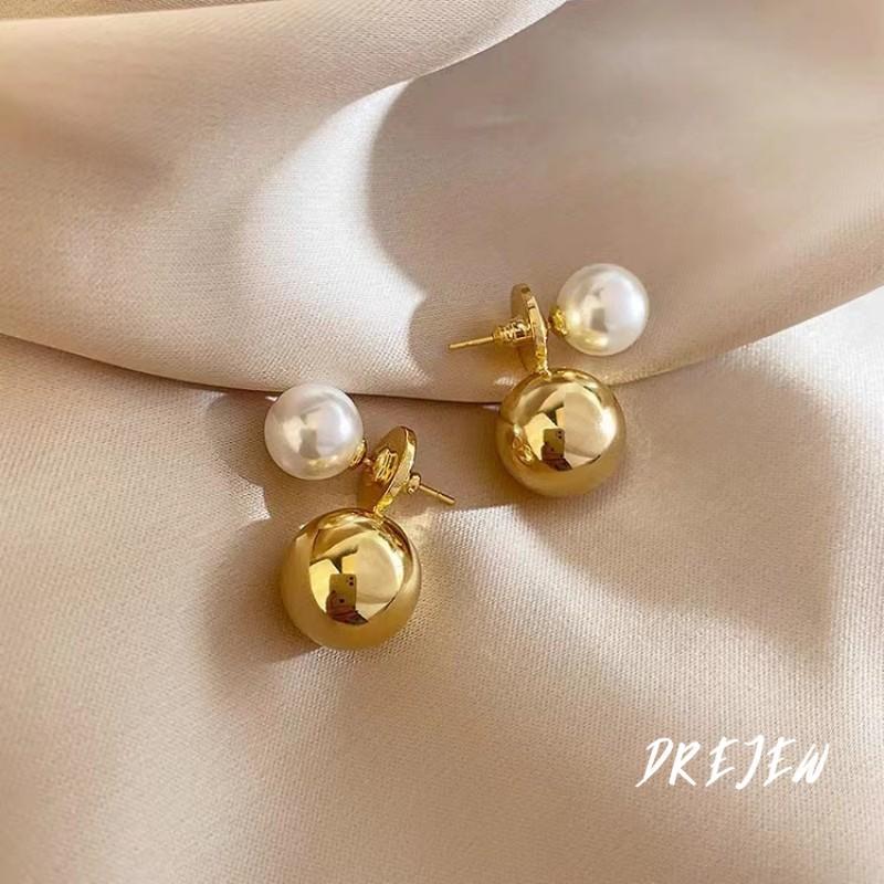 

Корейская мода Уникальные женские серьги Индивидуальность Новый тренд Жемчужные серьги-пусеты Легкая роскошь Темперамент Повседневный Циркон DREJEW золотой