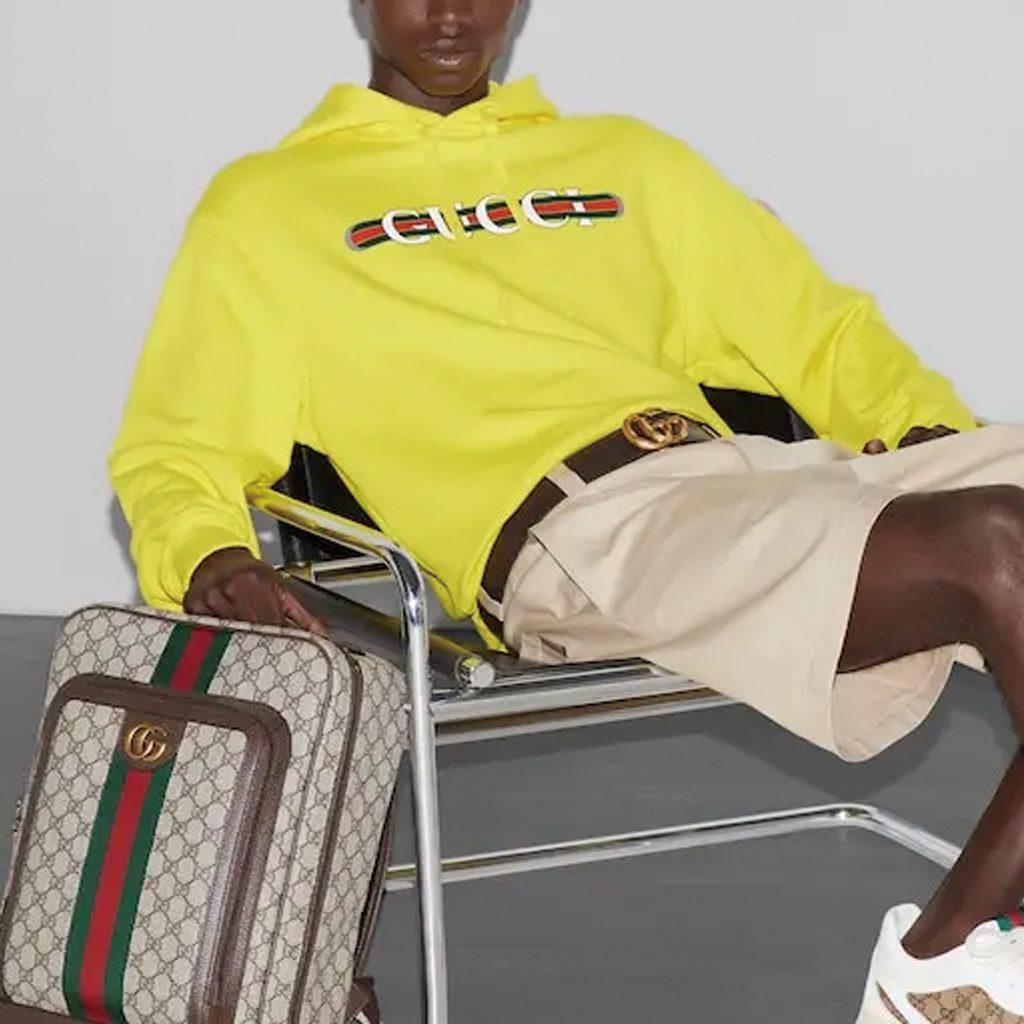 Gucci Sweatshirts Men's Yellow Hooded Non Detachable Moderate 788086-XJGKR-7218