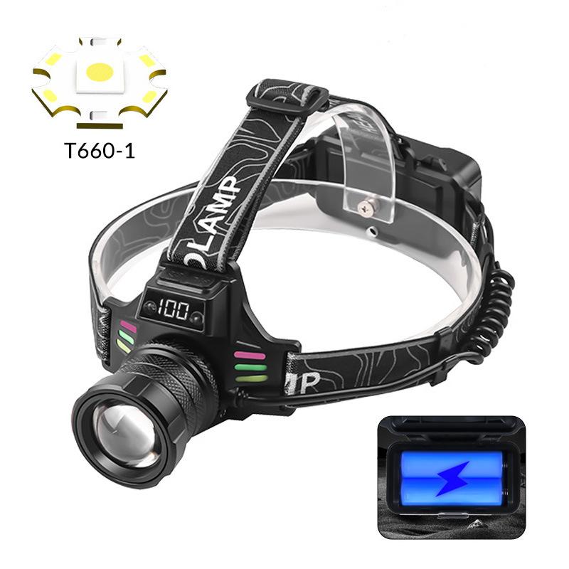 

Белый лазерный мощный свет с выносной головкой, цифровой экран, USB-зарядка, для улицы, ночной рыбалки, обнаружения, индукционная налобная фара