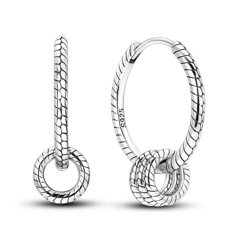925 Sterling Copper Heart Snake Bone Pattern Cross Shell Zircon Four-pointed Star Earrings for Women Earring Fine Zircon Gifts