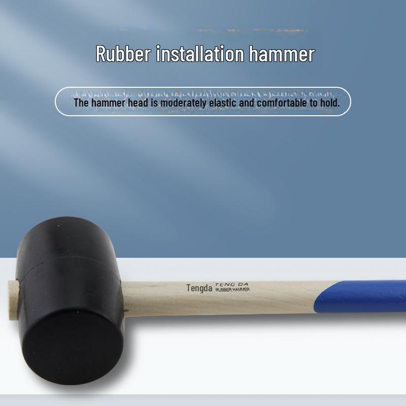 Tengda Solid Wood Handle Rubber Hammer for Tile Installation and Decoration