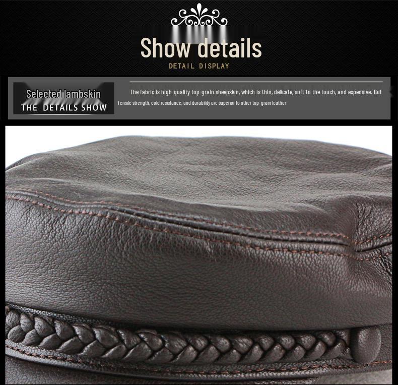 Unisex Fashion Sheepskin Leather Flat Top Duckbill Cap for Fall/Winter