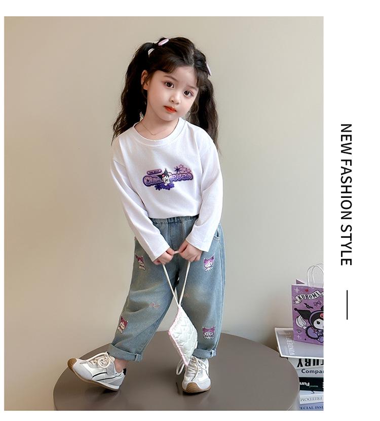 Kuromi Girls' Loose Fit Jeans, Spring/Autumn 2025 Fashionable Style