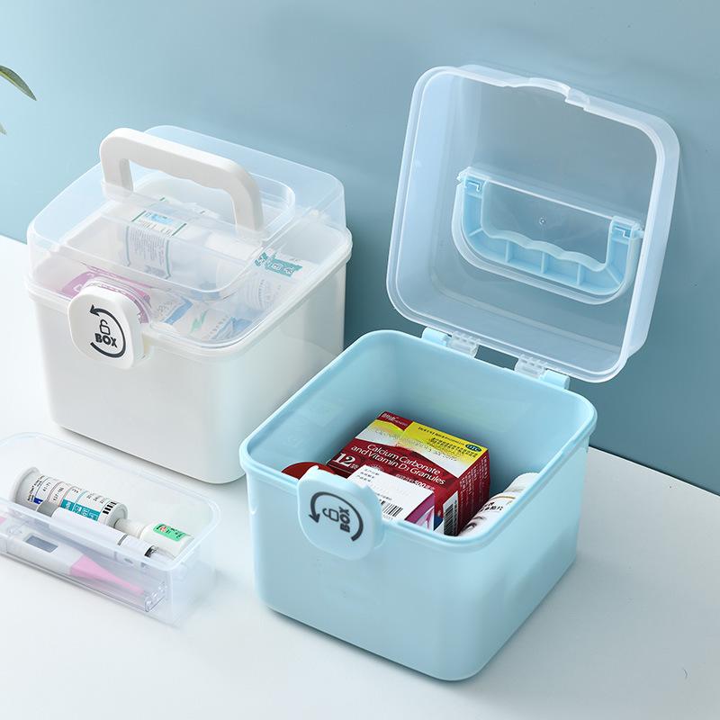 Large Capacity Portable Medicine Box for Home, Family, and Children's Use