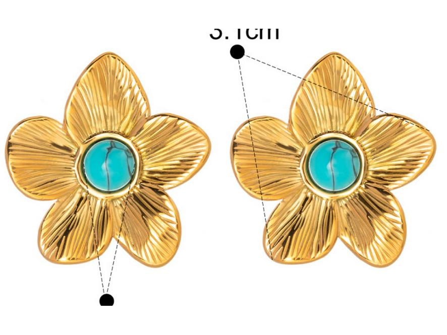18K Gold Stainless Steel Flower Shell Beach Earrings