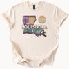 Louisiana Graphic T Shirt Retro State Map Outline Jazz Musicians Steamboat Pelican Scenic Art Souvenir Louisiana Shirt Gift
