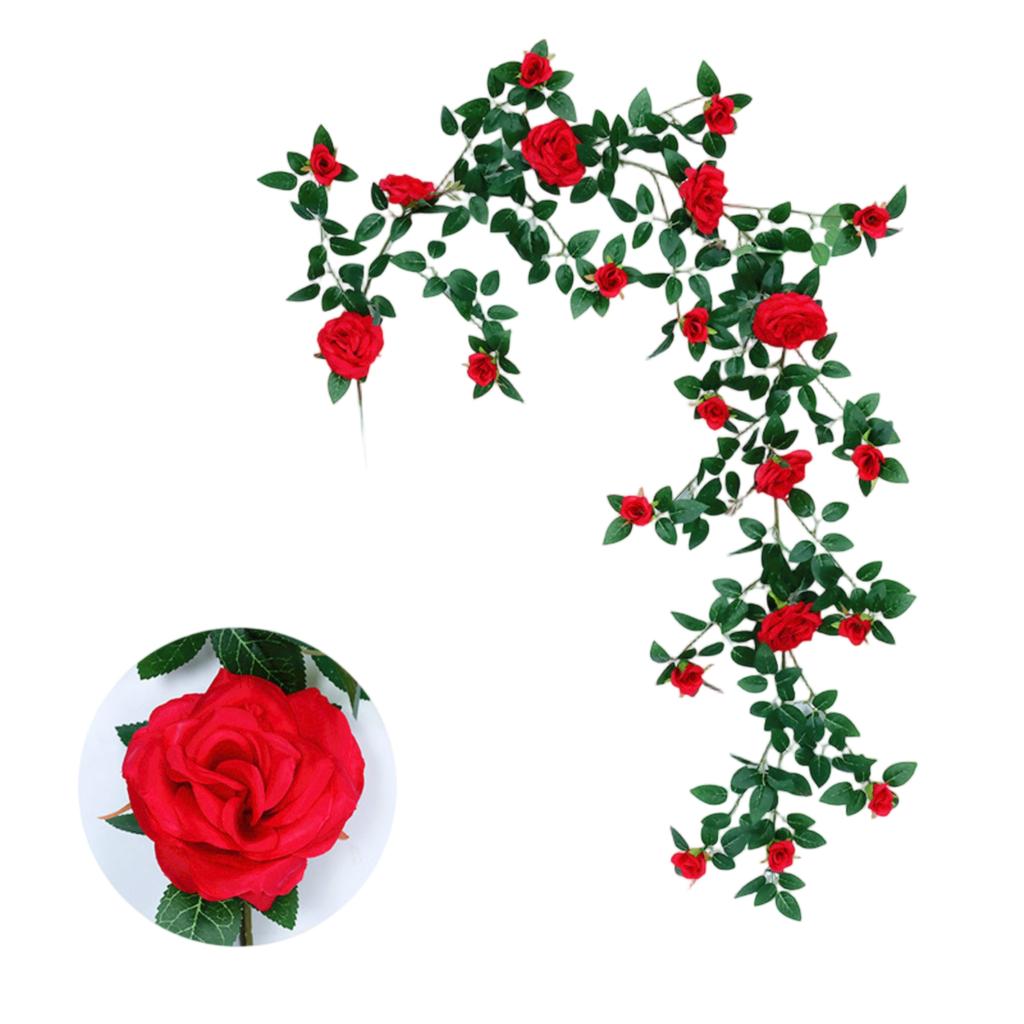 Guirnalda de Flores Artificiales de 1.8m, Guirnalda de Flores Falsas, Flor de Plástico, Cubre Tubos, Decoración de Balcón