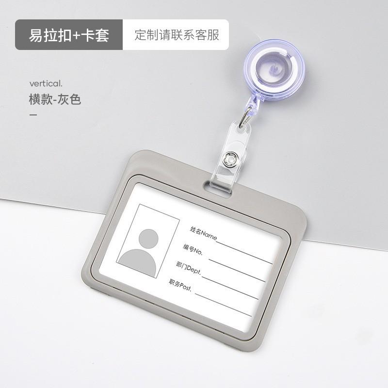 ID Name Badge Credit Card Holder Employee's Staff Work Card Cover with Retractable Badge Reel Pass Bus Card Sleeve