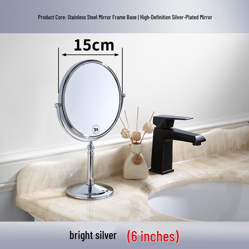 Black Double-Sided Standing Quartz Makeup Mirror for Dressing Table