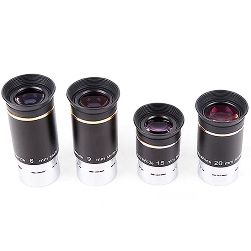 Oculaires Grand Angle 66°: 6, 9, 15, 20 mm - Accessoires de télescope pour l'observation du ciel étoilé en HD et l'observation du ciel profond
