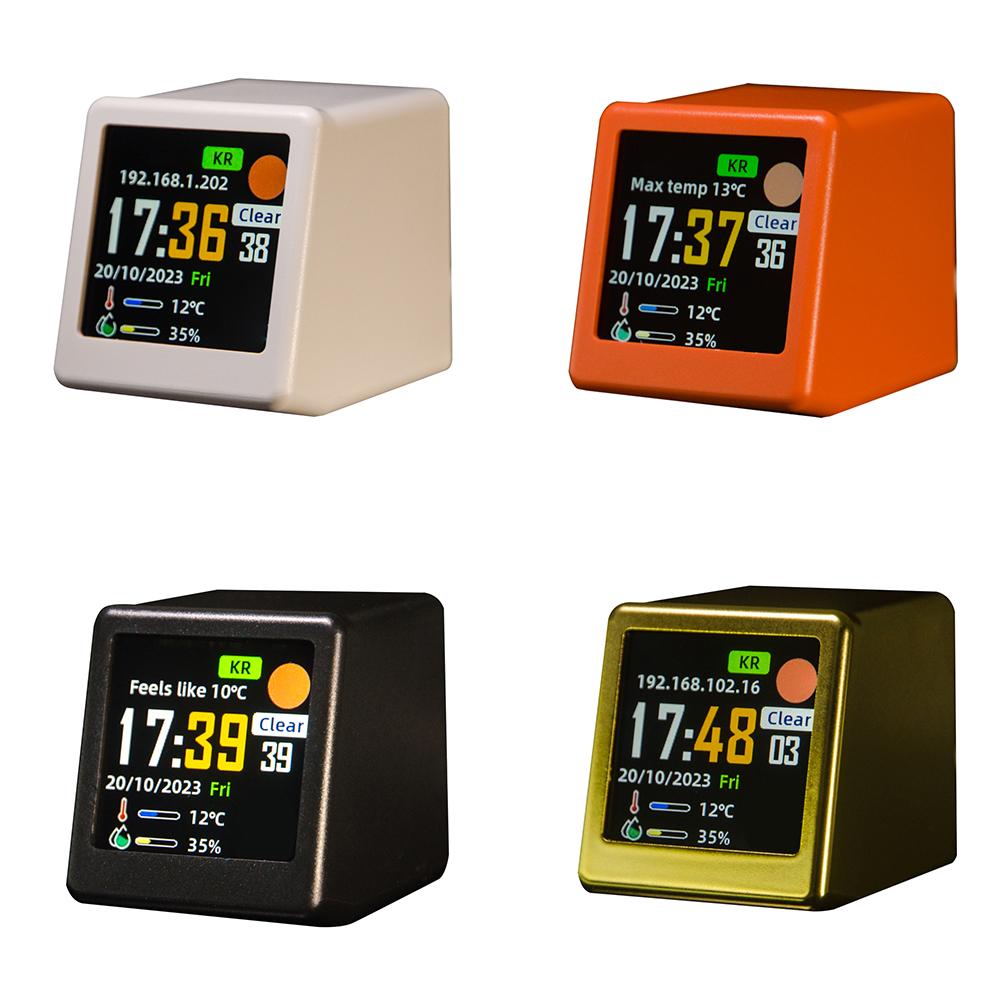 WiFi Wireless Weather Station Plug In Color Display Digital Calendar Temperature and Humidity Monitor for Desktop Decoration
