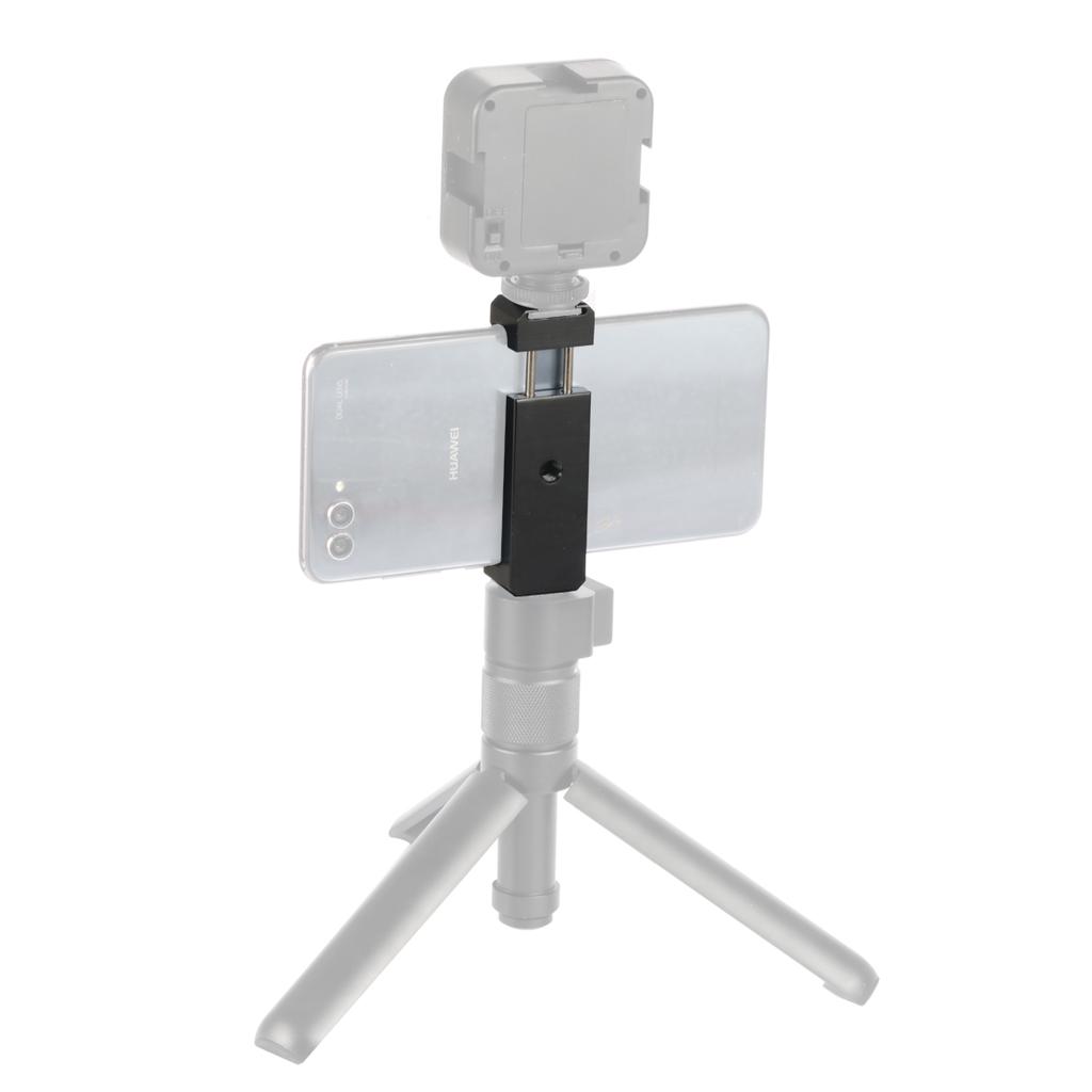 XT-XINTE Aluminum Alloy Mobile Phone Tripod Mount Clamp Holder Clip with Hot Shoe Handle Rig for iPhone Huawei Vlog Fill Video Recording XT-XINTE Aluminum Alloy Mobile Phone Tripod Mount Clamp Holder Clip with Hot Shoe Handle Rig for iPhone Huawei Vlog Fill Video Recording