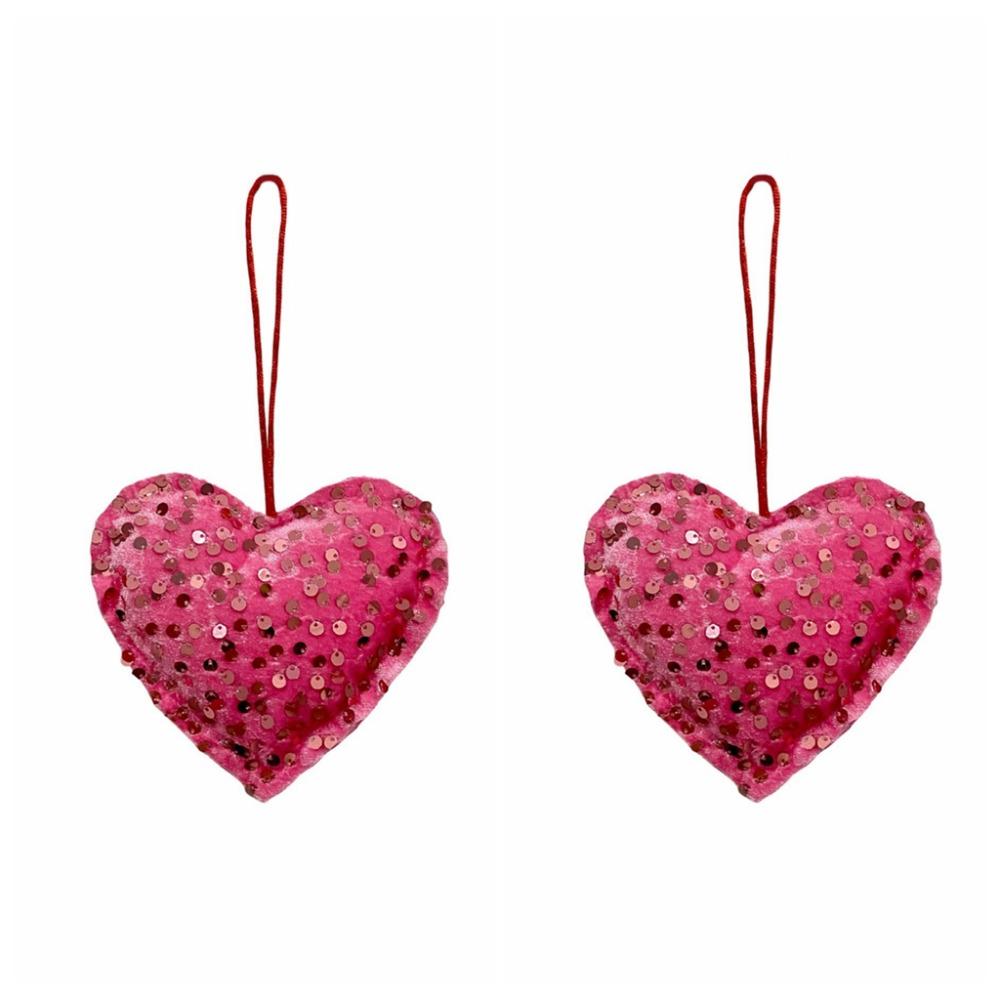 

2pcs with Hanging Rope Sequin Decorative Supplies Handmade Love Key Ring Valentine s Day розовый