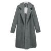Ladies', Medium Length, Lapel, Woolen Jacket, Long Sleeved, Solid Color, Loose Fit, Casual Jacket