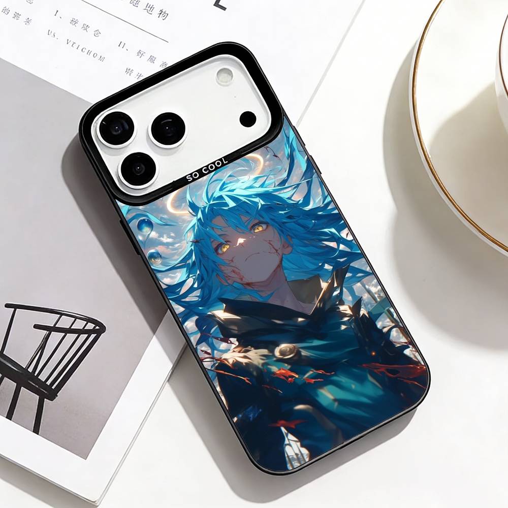 Slime Anime Rimuru Tempest Phone Case For iPhone17,16,15,14,13,12,Pro Max Black Colorful Phone case