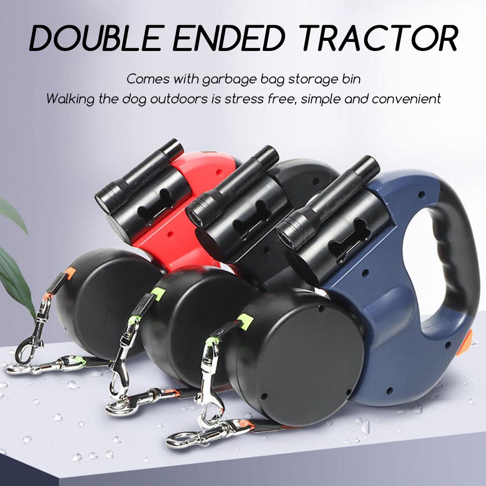 Dual Retractable Traction Rope With LED Lights,Dog Tractions Rope,Dog Chain,Cat Dog Safety Strap,For Large Medium Small Dog