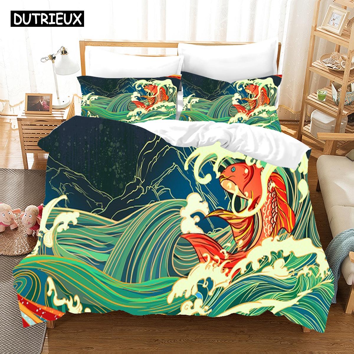 

3D Printing Chinese Style Bedding Set Cartoon customization.Cartoon.Cool.Ineffable.ins. (135x200cm)