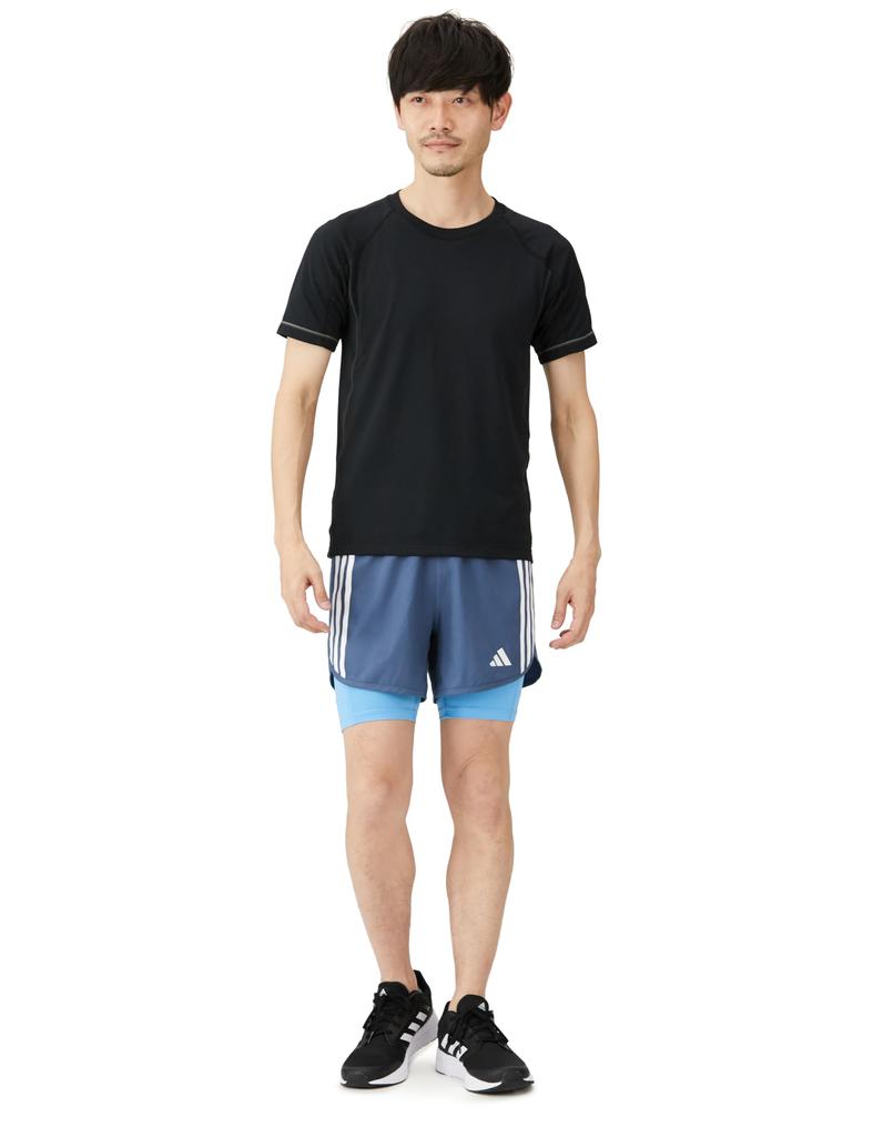 Adidas Own the Run E Running Size Ink XL 3-Stripes 2-in-1 Shorts, Men's, S, IKM22, Pre-Rubbed (IK4980),