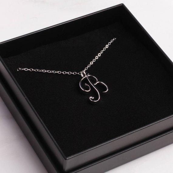 Stainless Steel Retro Cursive Name Necklace - English Letter Collarbone Chain