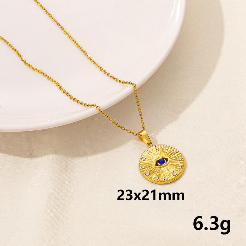 Stainless Steel Evil Eye Pendant Necklace: European & American Fashion Trend, Hip Hop Streetwear Style