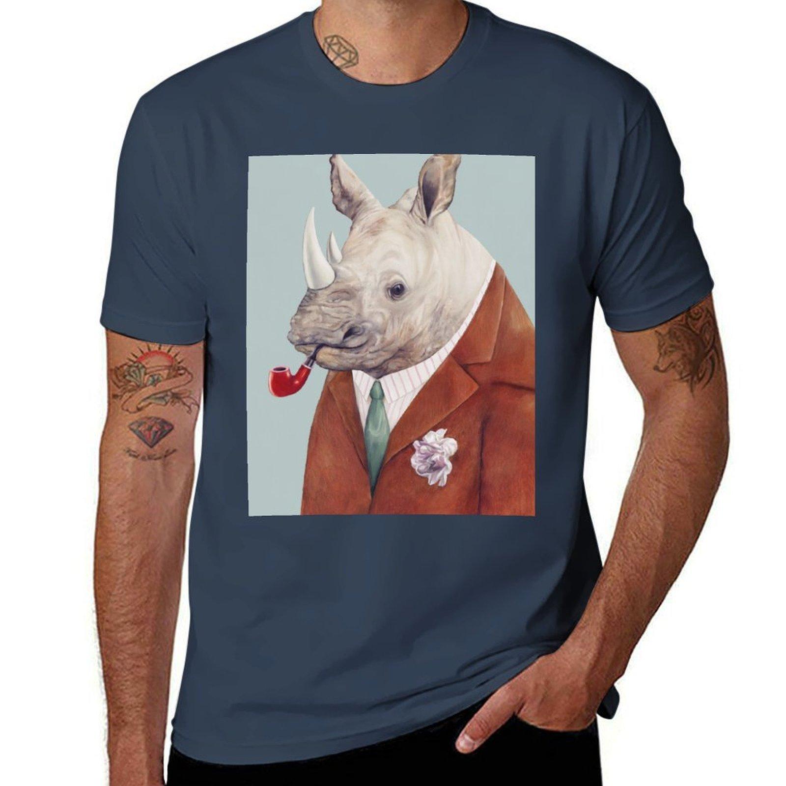 Rhinoceros TShirt Street Fashion Casual Tee Shirt S