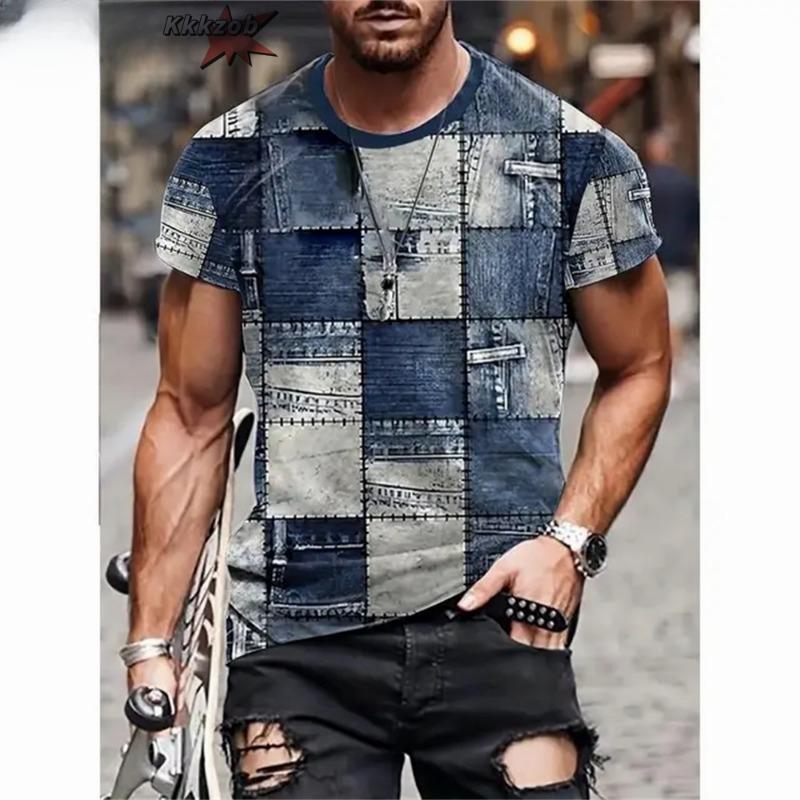 Men's Crew Neck Graphic T-shirt With Fancy Print Summer Short Sleeve Top For Men Men's Soft Trendy Comfy Tee Tops Sportswear