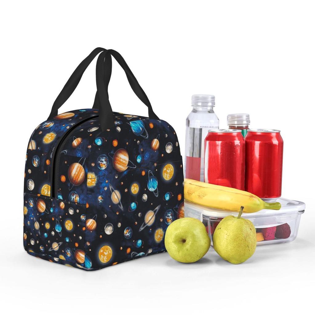 Solar System Space Planets Universe Insulated Lunch Bag for Women Office Cooler Thermal Food Box Tote Lunch Boxes Container