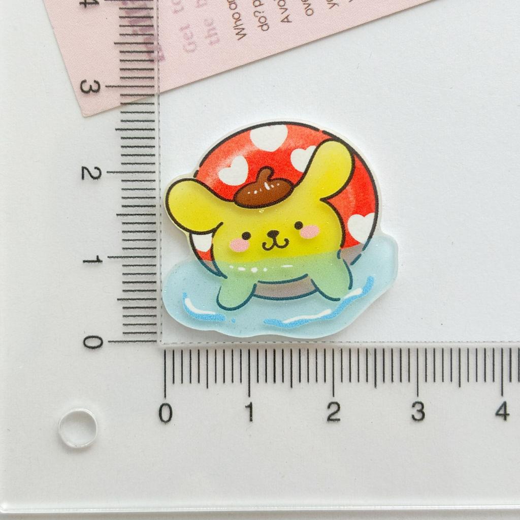 10Pcs New Acrylic Kawaii Cartoon Anime Summer Fun Series Clip Book Diy Jewelry Party Children Gift Hairpin Accessories A105