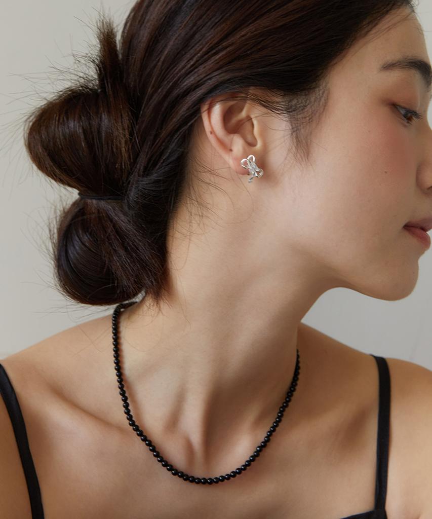 Tatiana (Silver 925) Star Toggle 4Mm Onyx Necklace Nz2105