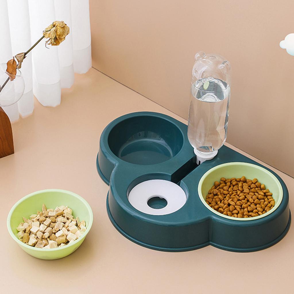Dog Bowl Raised Cats Food Bowls with Detachable Stand 3 in 1 Pet Automatic Feeder with Water Fountain Multi Color