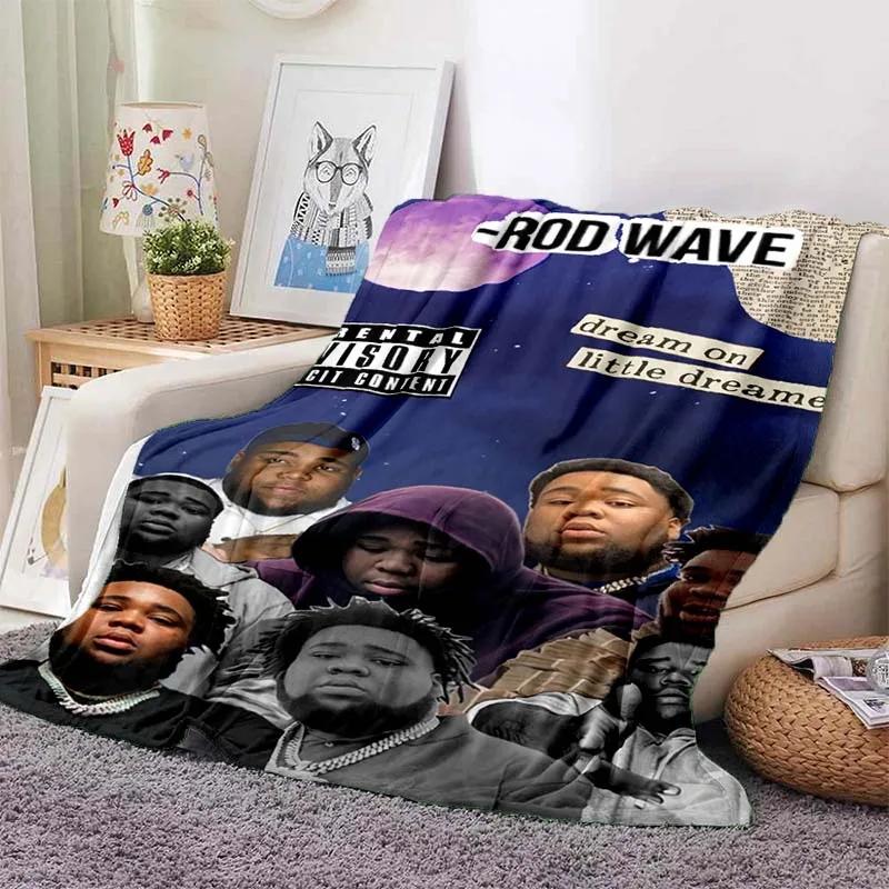 Coperta Rapper Hip Hop Rod Wave Coperta in Flanella Morbida Calda Plaid Decorazione Camera da Letto Coperta per Pisolino Divano Letto Sedia per Ragazzi Ragazze