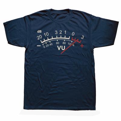VU Meter Musik Sound DB DJ Retro Vintage Klassisch T-Shirt Herren Lässig Kurzarm T-Shirts Tops Harajuku Analog Audio Herrenbekleidung