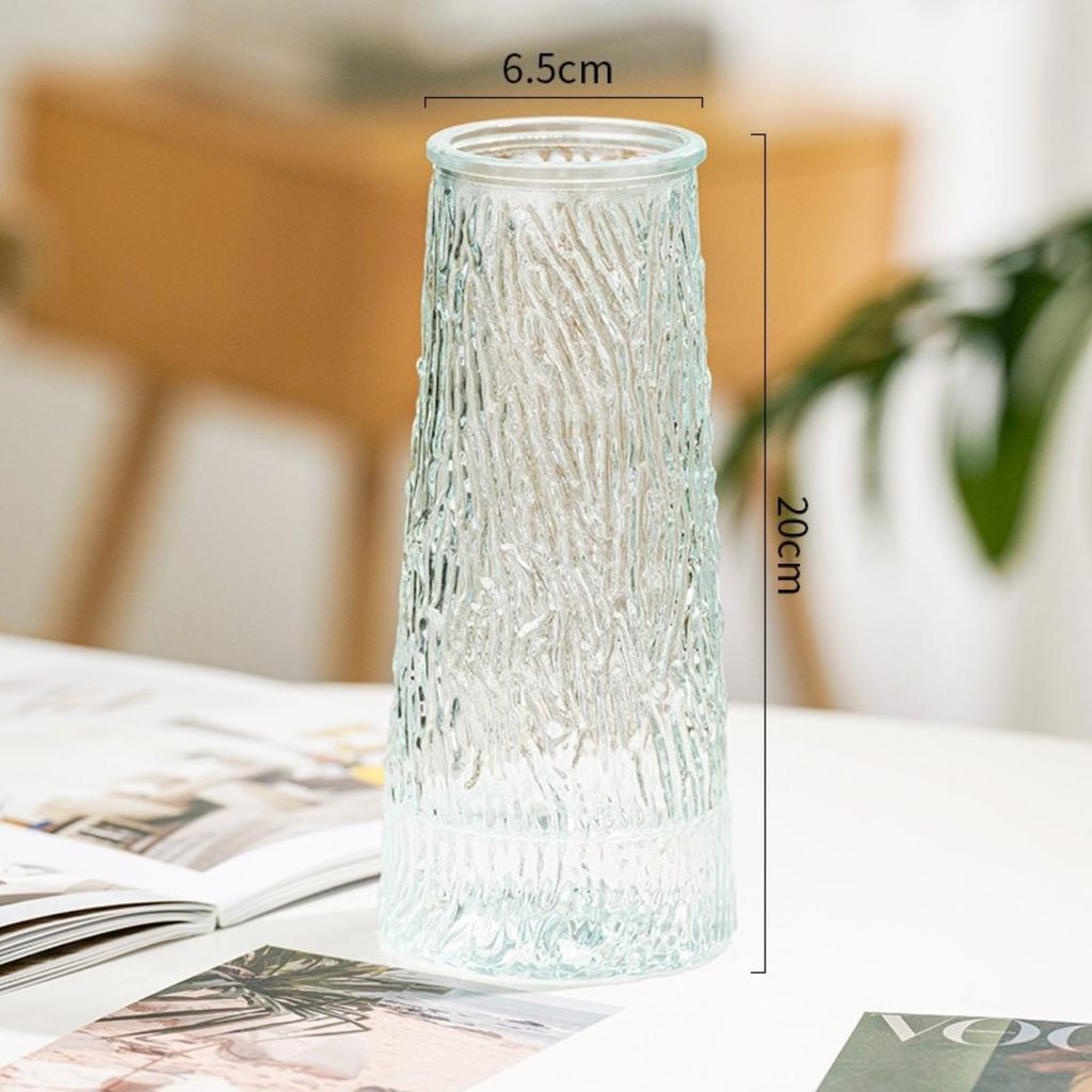 Clear Glass Vase, Ribbed Vase, Fluted Glass Vase, Flower Vase, Modern Vase For Centerpieces, Decorative Vase