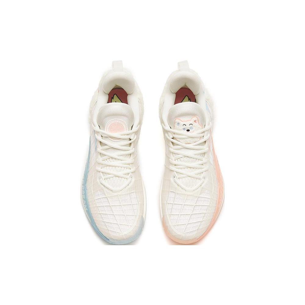 New Anta Light Horseman 3 Samoyed Cushioning Anti Slip And Wear Resistant Low Top Performance Basketball Shoes White Pink 112241108-3