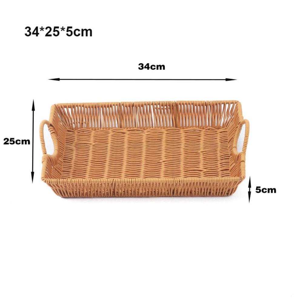 Hardness Rattan Wicker Woven Serving Baskets Handwoven Khaki Restaurant Serving Tabletop Display 10 Styles Rattan Basket