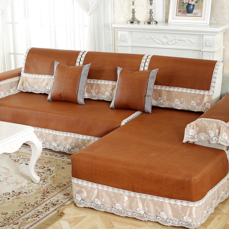 

Summer Ice Silk Cushion Rattan Mat Sofa Cushion Summer Mat European Non-Slip Piteng Modern Living Room Sofa Cover 70*70cm