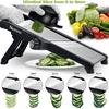 Mandoline Slicer for Kitchen, Vegetable Mandolin Slicer Julienne, Adjustable Thickness by One-Knob Control, with Safety Gloves
