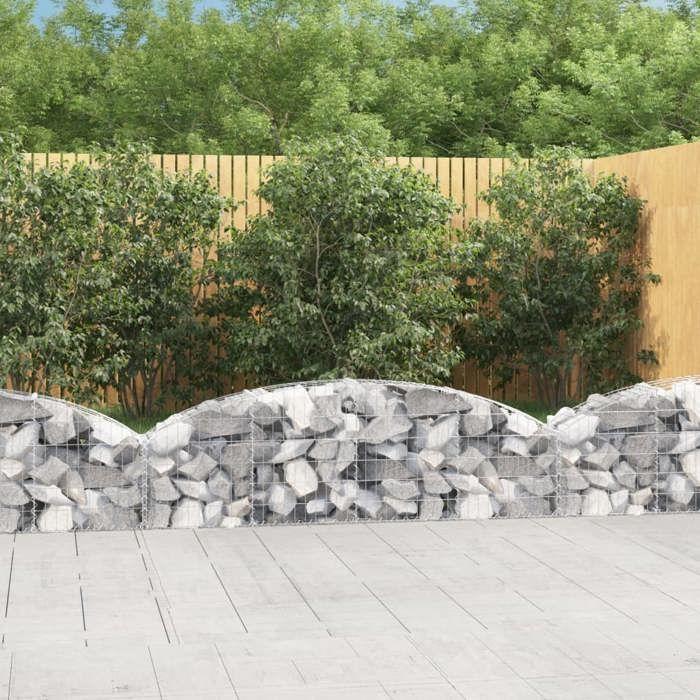 VidaXL Panier de Gabions Arqué Cage à Gabion Mur de Gabion Panier à Pierre Gabion pour Pierre Jardin Patio Extérieur 153462